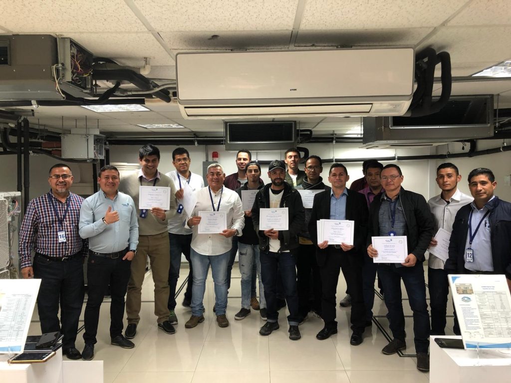 HVAC technicians receiving VRF system installation and design certification training